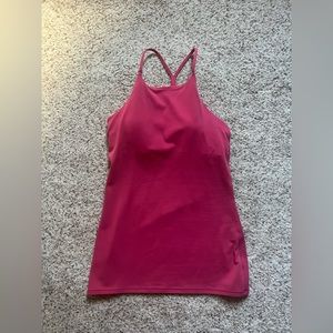 Lululemon pink size 6 built n braw shirt